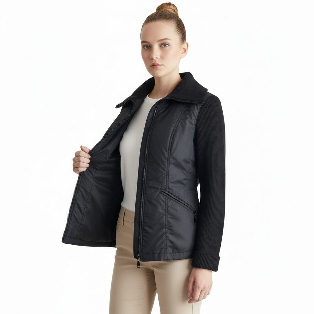 SISLEY Black Lined Jacket Made in Italy, XS